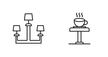 Lamp and Coffee Table Icon vector