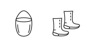 water bucket and boots Icon vector