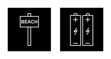 beach sign and batteries  Icon vector