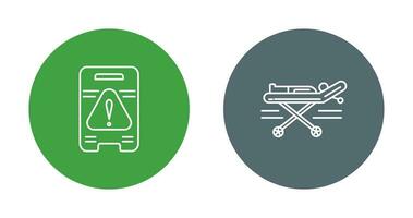Caution Sign and Stretcher Icon vector
