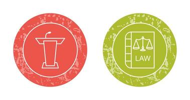 Podium and Law Icon vector