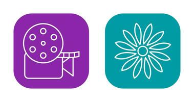 video reel and flower Icon vector