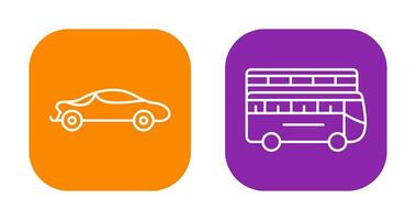 Sports Car and Double Icon vector