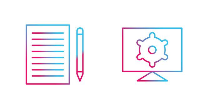 write feedback and computer settings Icon vector