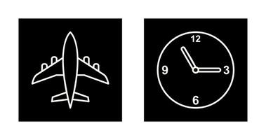 Aeroplane and time  Icon vector