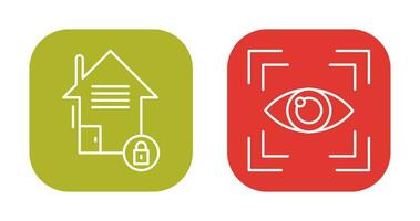 Real Estate and Eye Scan Icon vector