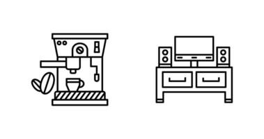 Coffee Machine and Television Icon vector