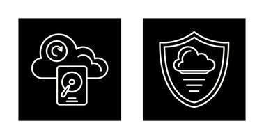 Shield and Hard Drive Icon vector