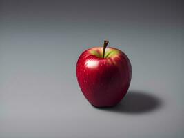 fresh red apples on a dark background. photo