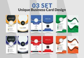 Business card design vector template. Mega Collection variety colors double sided Business card bundles and vector visiting card set template design.