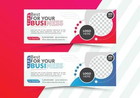 Professional business Social media cover page. timeline web ad banner template with photo place modern layout white background and Digital marketing agency Social media cover design. vector