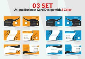 Business card design vector template. Mega Collection variety colors double sided Business card bundles and vector visiting card set template design.