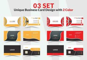 Business card design vector template. Mega Collection variety colors double sided Business card bundles and vector visiting card set template design.