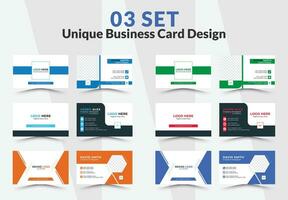 Business card design vector template. Mega Collection variety colors double sided Business card bundles and vector visiting card set template design.