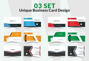 Business card design vector template. Mega Collection variety colors double sided Business card bundles and vector visiting card set template design.