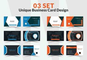 Business card design vector template. Mega Collection variety colors double sided Business card bundles and vector visiting card set template design.