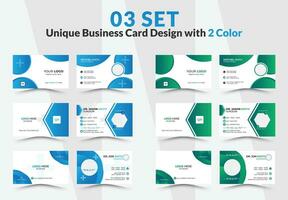 Business card design vector template. Mega Collection variety colors double sided Business card bundles and vector visiting card set template design.