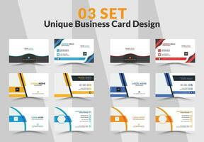 Business card design vector template. Mega Collection variety colors double sided Business card bundles and vector visiting card set template design.