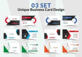 Business card design vector template. Mega Collection variety colors double sided Business card bundles and vector visiting card set template design.