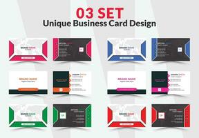 Business card design vector template. Mega Collection variety colors double sided Business card bundles and vector visiting card set template design.