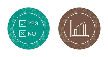 Yes No Option and Statistics Icon vector