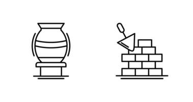 vase and brickwall Icon vector