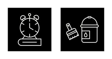 Paint Brush and Alarm Clock Icon vector