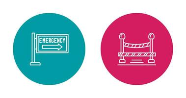 Emergency Sign and Do Not Cross Line, Icon vector