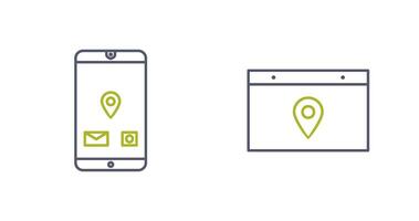 mobile application and location web advertising Icon vector