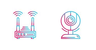 Router and Web Cam Icon vector