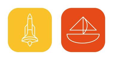 Rocket and Small Yacht Icon vector