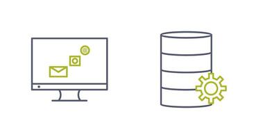 digital márketing y base de datos administración icono vector