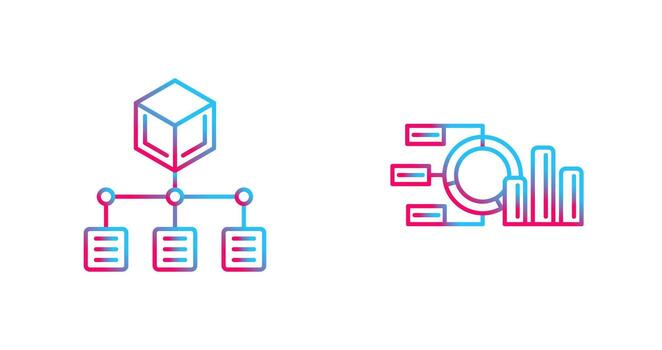 Pie Chart and distribution Icon vector