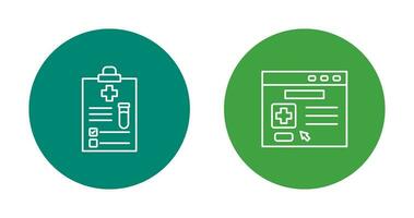 Medical Report and Browser Icon vector