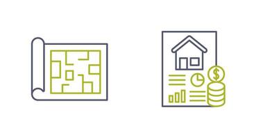 Blueprint and loan Icon vector