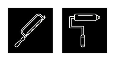 Hacksaw and Paint Roller Icon vector