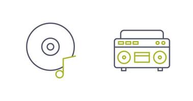 música discos compactos y casette icono vector