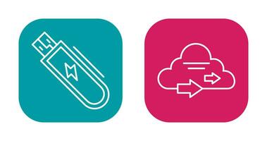 Usb and Cloud  Icon vector