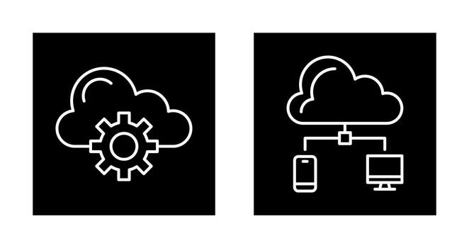 nube informática y nube icono vector