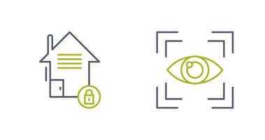 Real Estate and Eye Scan Icon vector