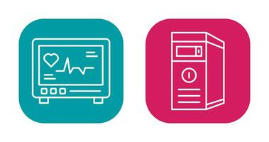 Cardiogram and Cpu Icon vector