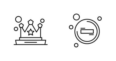 Crown and Remove Icon vector