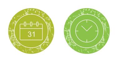 icono de calendario y reloj vector