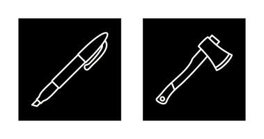 Marker and Axe Icon vector