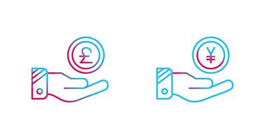 Pound and Yen Icon vector