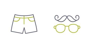 hipster estilo y pantalones cortos icono vector