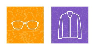 lentes y chaqueta icono vector