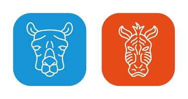 Camel and Zebra Icon vector