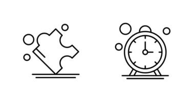 Puzzle and Stop Watch Icon vector