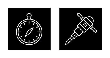 Compass and Drilling Icon vector